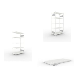 Set CLIP S3 230 LR AR 2000 x 1000 x 500 RAL 7035 kpl. mit 5 Böden + Fachboden MS 230 CLIP 1000x500 mm grau + CLIP S3 230 LR GR 2000 x 1000 x 500 RAL 7035 kpl. mit 5 Böden