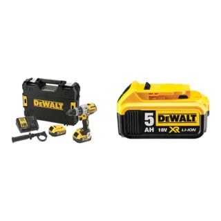 Set DeWalt Schlagbohrschrauber (BL) 18 V / 5 Ah - DCD996P2-QW + Ersatz-Akku DCB184-XJ