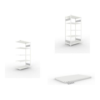 Set CLIP S3 230 LR AR 2000 x 1000 x 600 RAL 7035 kpl. mit 5 Böden + Fachboden MS 230 CLIP 1000x600 mm grau + CLIP S3 230 LR GR 2000 x 1000 x 600 RAL 7035 kpl. mit 5 Böden