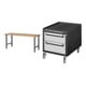 Set STIER Höhenverstellbarer Werktisch Premium BxTxH 2000x700x790-1140mm +...