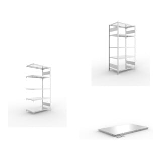 Set CLIP S3 230 LR AR 2000 x 1000 x 600 vzk kpl. mit 5 Böden + CLIP S3 230 LR GR 2000 x 1000 x 600 vzk kpl. mit 5 Böden + Fachboden MS 230 CLIP 1000x600 mm verz.
