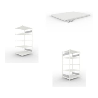 Set CLIP S3 230 LR AR 2000 x 1000 x 800 RAL 7035 kpl. mit 5 Böden + Fachboden MS 230 CLIP 1000x800 mm grau + CLIP S3 230 LR GR 2000 x 1000 x 800 RAL 7035 kpl. mit 5 Böden
