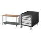 Set STIER Werkbank Premium mit abs. Fahrgestell BxTxH 1500x700x880 mm +...