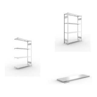 Set CLIP S3 230 LR AR 2000 x 1300 x 400 vzk kpl. mit 4 Böden + CLIP S3 230 LR GR 2000 x 1300 x 400 vzk kpl. mit 4 Böden + Zusatzboden CLIP 230 1300x400mm 230kg vzk