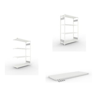 Set CLIP S3 230 LR AR 2000 x 1300 x 500 RAL 7035 kpl. mit 4 Böden + Zusatzboden CLIP 230 1300x500 230 kg grau + CLIP S3 230 LR GR 2000 x 1300 x 500 RAL 7035 kpl. mit 4 Böden