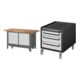 Set STIER Werkbank Premium mit abs. Fahrgestell, 3 Schubladen und 1...