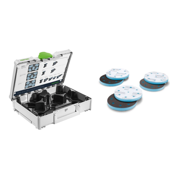 Set Festool Systainer³ SYS-STF-80x133/D125/Delta + Schleifmittel Granat PROfile D125 GR PRO/10-Set