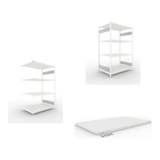 Set CLIP S3 230 LR AR 2000 x 1300 x 800 RAL 7035 kpl. mit 4 Böden + Zusatzboden CLIP 230 1300x800 230 kg grau + CLIP S3 230 LR GR 2000 x 1300 x 800 RAL 7035 kpl. mit 4 Böden
