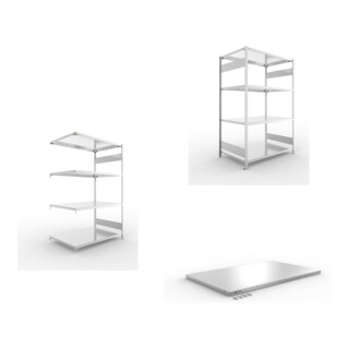Set CLIP S3 230 LR AR 2000 x 1300 x 800 vzk kpl. mit 4 Böden + CLIP S3 230 LR GR 2000 x 1300 x 800 vzk kpl. mit 4 Böden + Zusatzboden CLIP 230 1300x800mm 230kg vzk