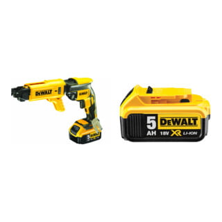 Set DeWalt 18 V/ 5 Ah Magazin-Schnellbauschrauber + DeWalt 18,0V / 5,0 Ah Ersatz-Akku