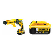 Set DeWalt 18 V/ 5 Ah Magazin-Schnellbauschrauber + DeWalt 18,0V / 5,0 Ah Ersatz-Akku