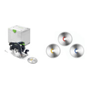 Set Festool Akku-Handkreissäge HKC 55 KEB-Basic + Kreissägeblatt-Set KSB-SORT/3 W/L/A 160x1,8