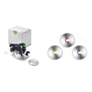 Set Festool Akku-Handkreissäge HKC 55 KEB-Basic + Kreissägeblatt-Set KSB-SORT/3 W/L/A 160x1,8