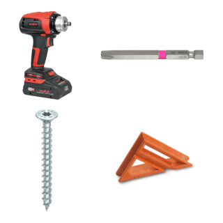 Set Mafell Akku-Bohrschrauber A 18 im T-MAX + Heco-TOPIX-plus 10,0 x 220 + Heco Langbits + Heco Einschraubhilfe