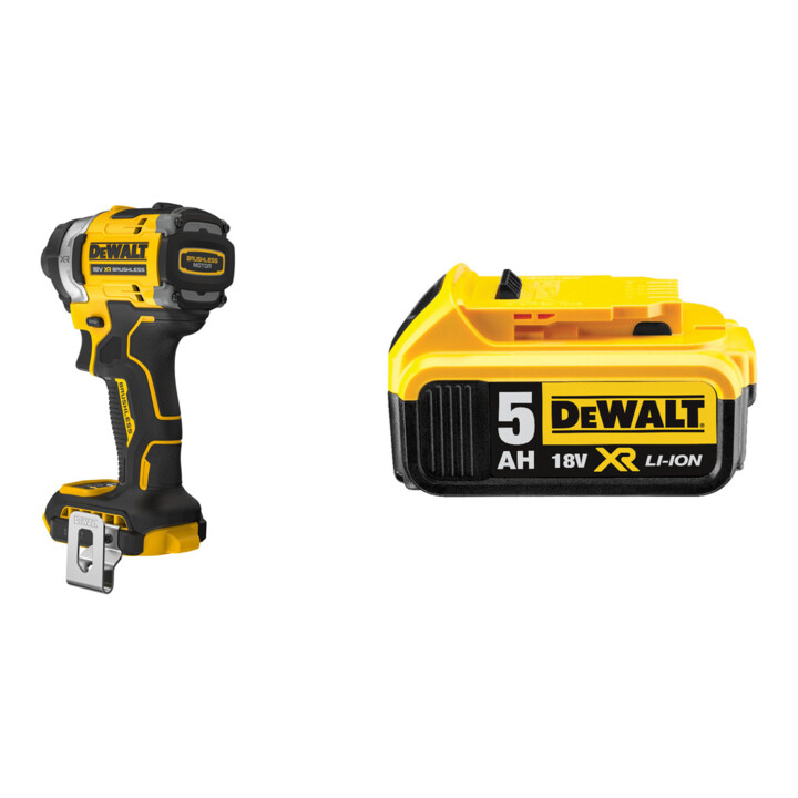 Set Dewalt Akku-Schlagschrauber (1/4), 18 Volt + DeWalt 18,0V / 5,0 Ah Ersatz-Akku