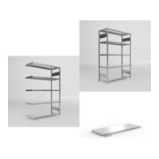 Set Fachboden-Anbauregal S3 CLIP + Fachbodenregal S3 CLIP + Zusatzboden CLIP 230 1300x500mm 230kg vzk