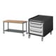 Set STIER Fahrbare Werkbank Premium mit Ablageboden BxTxH 1500x700x880 mm +...