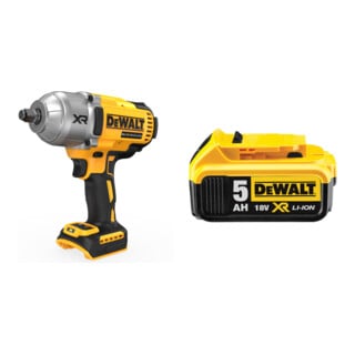 Set DeWalt Akku-Schlagschrauber 1/2Z,18V Basisv. + DeWalt 18,0V / 5,0 Ah Ersatz-Akku