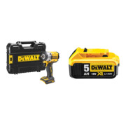 Set DeWalt 18V XR Akku-Schlagschrauber, 1/2" + DeWalt 18,0V / 5,0 Ah Ersatz-Akku