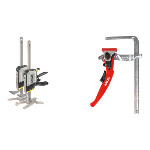 Set Stanley Einhand-Montagewerkzeug Tradelift Set + STIER Ganzstahl-Hebelzwinge SHZ 160/60