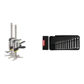 Set Stanley Einhand-Montagewerkzeug Tradelift Set + Stier Maul-Ringratschenschlüssel-Satz SW 8 - 19 mm 12-teilig