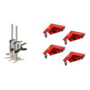 Set Stanley Einhand-Montagewerkzeug Tradelift Set + STIER Eckenroller-Set Tragkraft 150 kg mit Gummi-Rollen