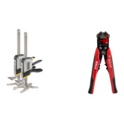 Set Stanley Einhand-Montagewerkzeug Tradelift Set + STIER Automatik-Schneid-, Crimp- und Abisolierzange Kombi+