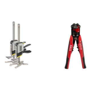 Set Stanley Einhand-Montagewerkzeug Tradelift Set + STIER Automatik-Schneid-, Crimp- und Abisolierzange Kombi+