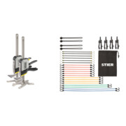 Set Stanley Einhand-Montagewerkzeug Tradelift Set + STIER Spanngummi Set 28 Stück