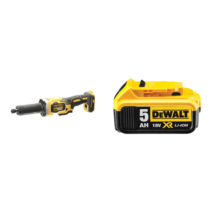 Set DeWalt Akku-Gerateschleifer El. 18V + DeWalt 18,0V / 5,0 Ah Ersatz-Akku