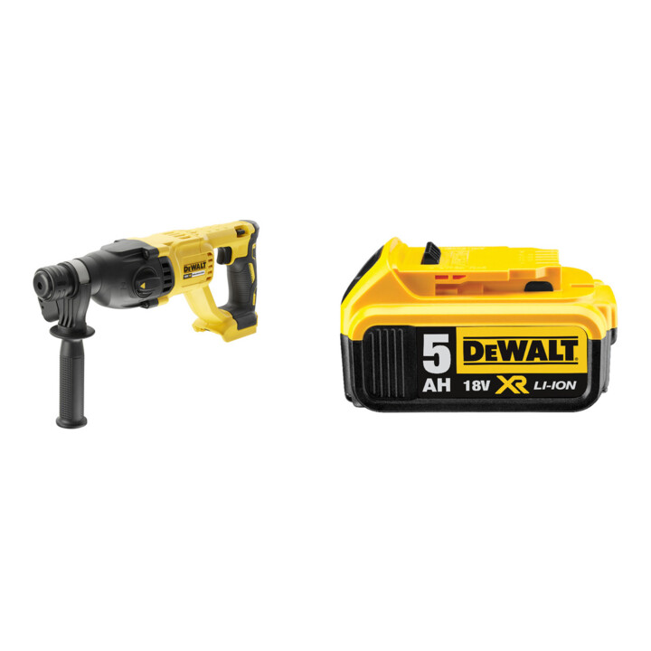 Set DeWalt Akku-Kombihammer 26 mm / 18 V + DeWalt 18,0V / 5,0 Ah Ersatz-Akku