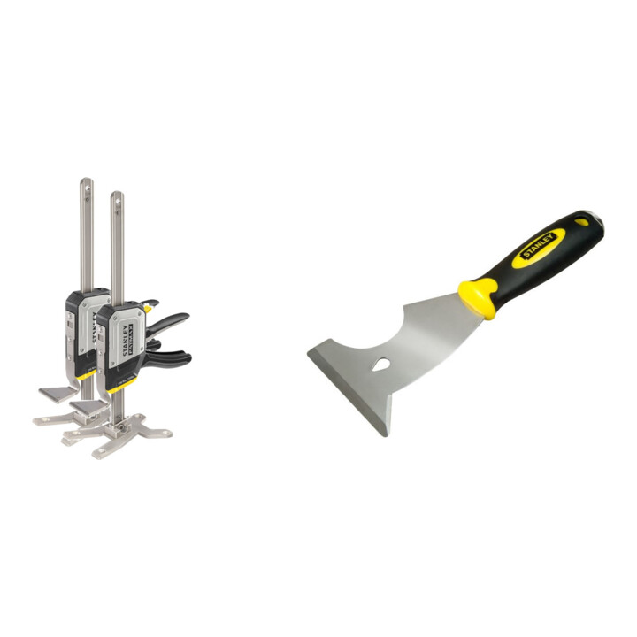 Set Stanley Einhand-Montagewerkzeug Tradelift Set + Multifunktionsspachtel Breit 76mm