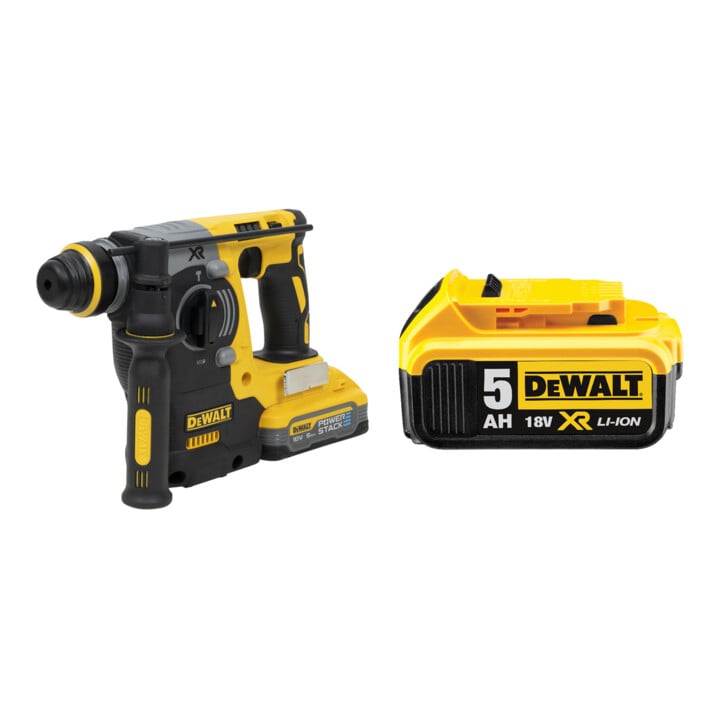 Set DeWalt Akku-Kombihammer 18V/5Ah SDS-plus + DeWalt 18,0V / 5,0 Ah Ersatz-Akku