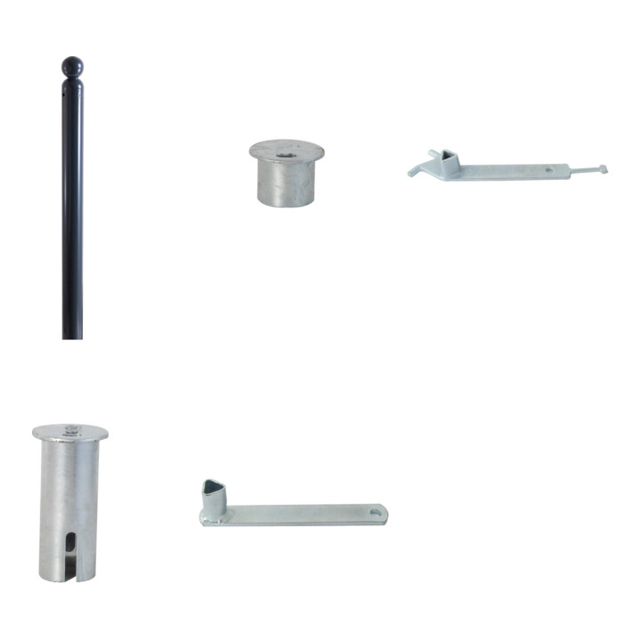 Set Schake Absperrstilpfosten Typ 466FB, herausnehmbar + Dreikantverschluß,...