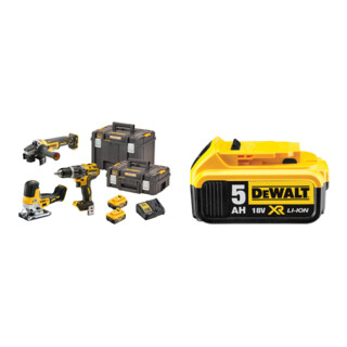 Set DeWalt Akku-Schlagbohrschrauber-Set 18V / 5Ah DCD 796, DCG 405, DCS 335 + DeWalt 18,0V / 5,0 Ah Ersatz-Akku