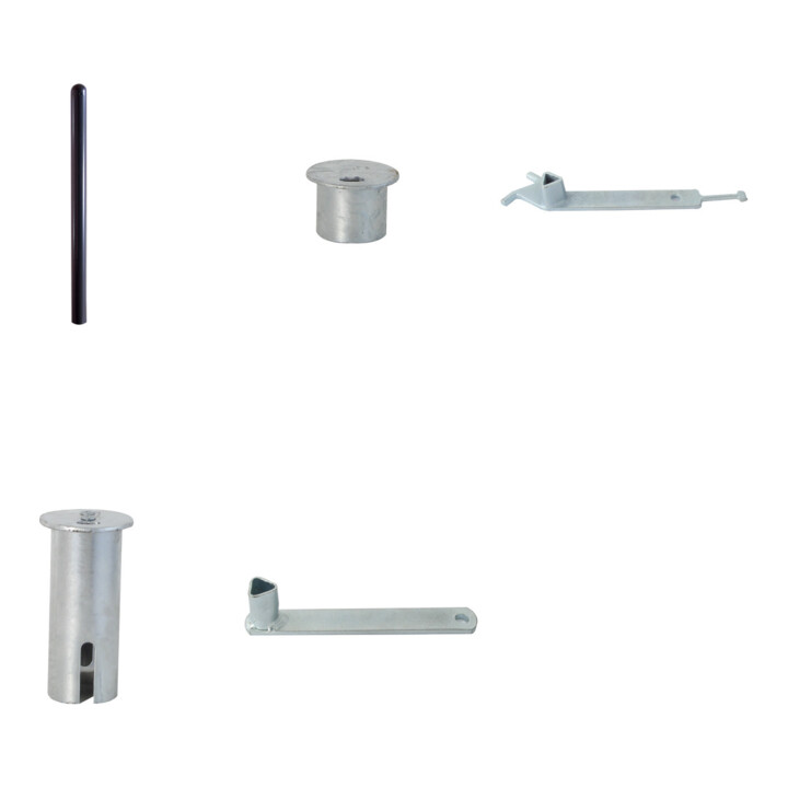 Set Schake Absperrstilpfosten Typ 468FUB, umlegbar + Dreikantschlssel M 12, Standard + Grauguss-Univ.-Schlssel z.Absperrpf. m.Feuerw.-V. + Befestigung