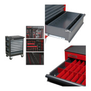 Set STIER Werkstattwagen Premium bestückt 223-teilig + Schubladen-Einteilungsset + Schubladen-Einlagefach
