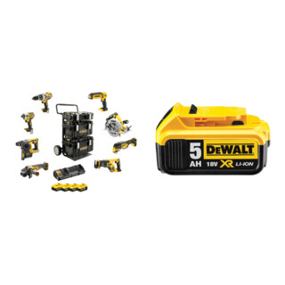 Set DeWalt Akku 8er Kombopack, 18V / 5 Ah + DeWalt 18,0V / 5,0 Ah Ersatz-Akku
