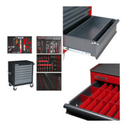 Set STIER Werkstattwagen Black bestückt 241-teilig + Schubladen-Einteilungsset + Schubladen-Einlagefach