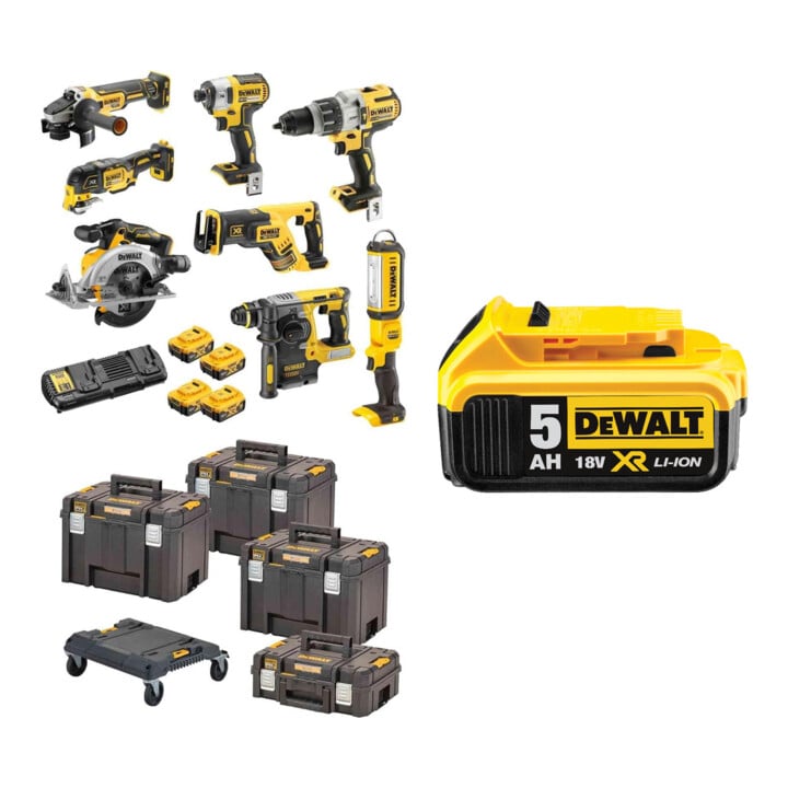 Set DeWalt Akku-Schlagbohrschrauber-Set 18V / 5Ah DCD 996, DCF 887, DCH 273 + DeWalt 18,0V / 5,0 Ah Ersatz-Akku