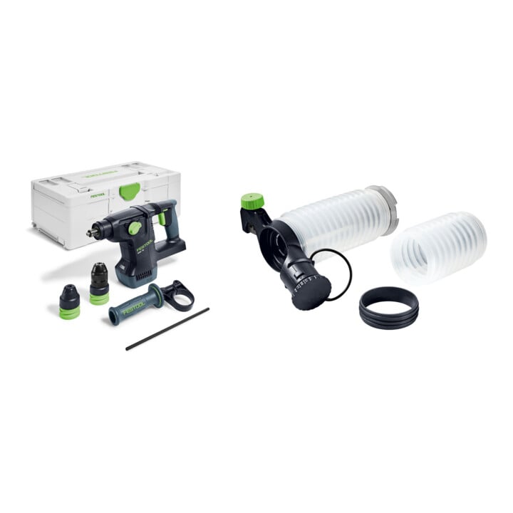 Set Festool Akku-Kombihammer KHC 18 EB-Basic + Absaugvorrichtung AV-BHC/KHC