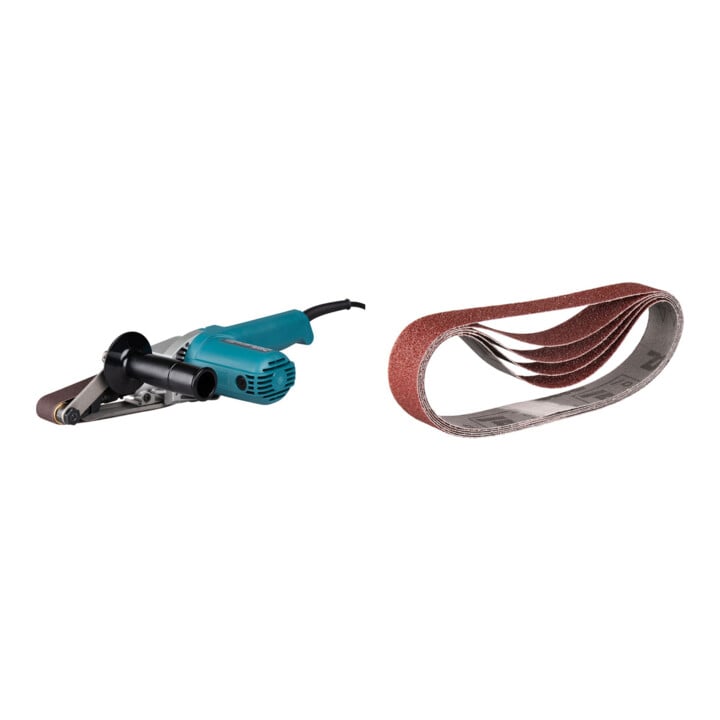 Set MAKITA Bandfeile 9031 + Schleifband 30x533mm K80 P-00103