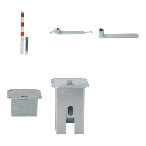 Set Absperrpfosten herausneh 1Öse 1300mm + Dreikantschlssel M 12 + Grauguss-Univ.-Schlssel + Schake Abdeckkappe Art.Nr.470.20 + Schake Abdeckkappe Art.Nr.470.21 + Schake Absperrkette aus Stahl + Schake Verbindungsglied