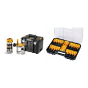 Set DEWALT: Akku-Kombifräse 18V DCW604NT-XJ +Fräser-Set 22-tlg. DT90017-QZ