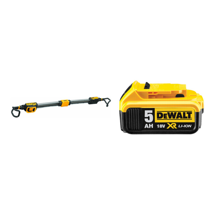 Set DeWalt 12 / 18 Volt Akku-Automotive-Lampe (Basisversion) + DeWalt 18,0V / 5,0 Ah Ersatz-Akku