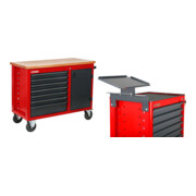 Set STIER Fahrbare Werkbank mit 7 Schubladen und 1 Tür + Laptop-Halter