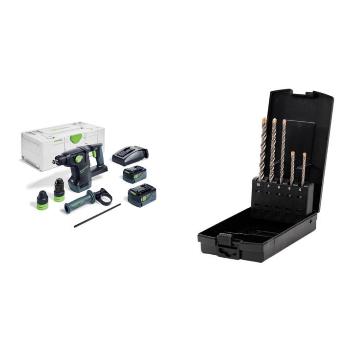 Set Festool Akku-Kombihammer KHC 18 5,0 EBI-Plus+Hammerbohr Set SDS-plus