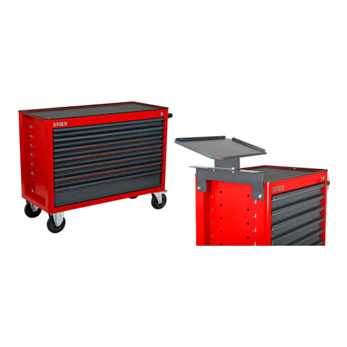 Set STIER Werkstattwagen XXL leer + Laptop-Halter zu STIER Werkstattwagen