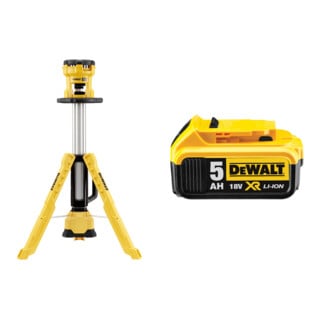 Set DeWalt Akku-LED-Baustellenstrahler 18 Volt DCL079-XJ + Ersatz-Akku DCB184-XJ