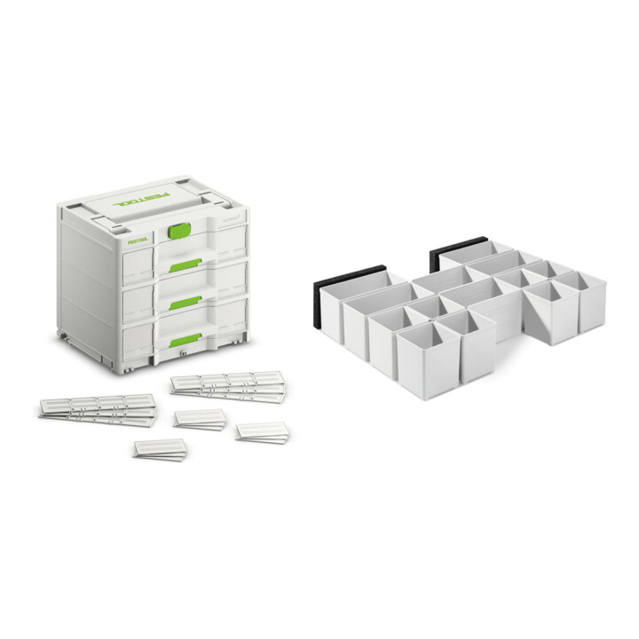 Set Festool Sortainer³ SYS3-SORT/3 M 337 + Einsatzboxen Set 60x60/120x71 3xFT